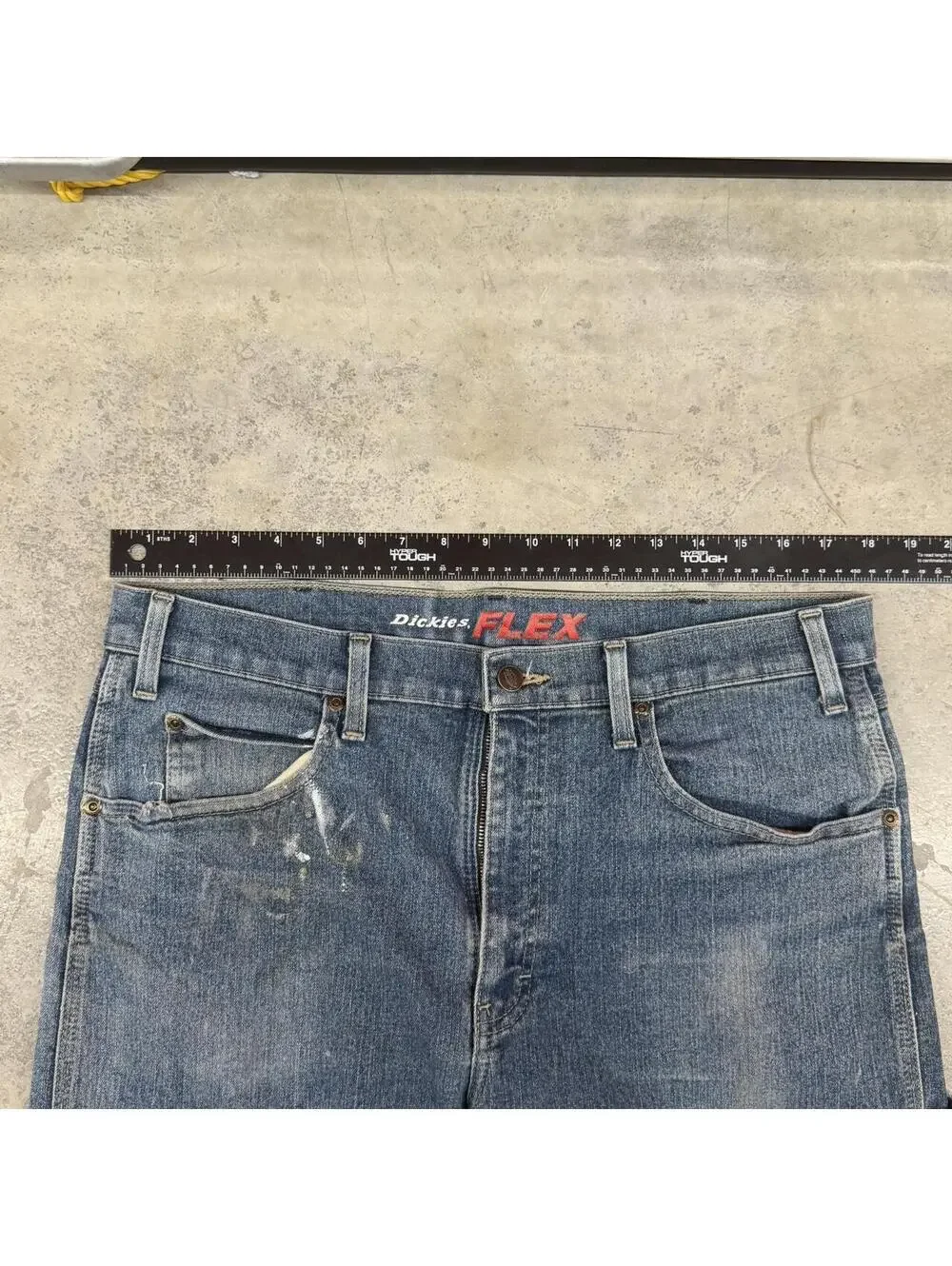vintage dickies relaxed baggy fit dark blue jeans size 34 x 30